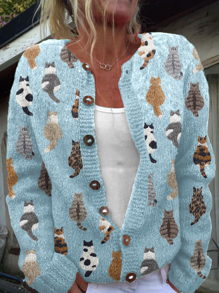 Bramley — Cardigan à Imprimé de Chat