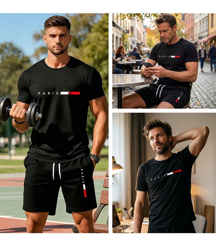 Luxven — Ensemble coordonné T-shirt imprimé & Shorts