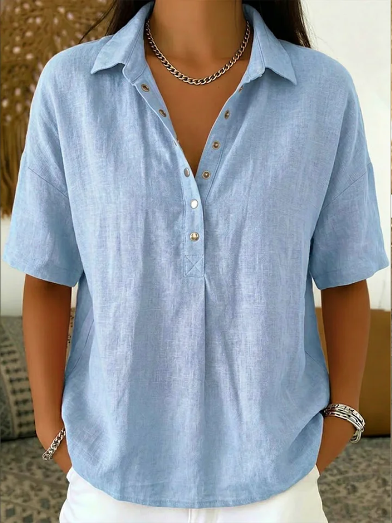 Tessora — Blouse en coton à col, Achetez 1 Obtenez 1 Gratuit