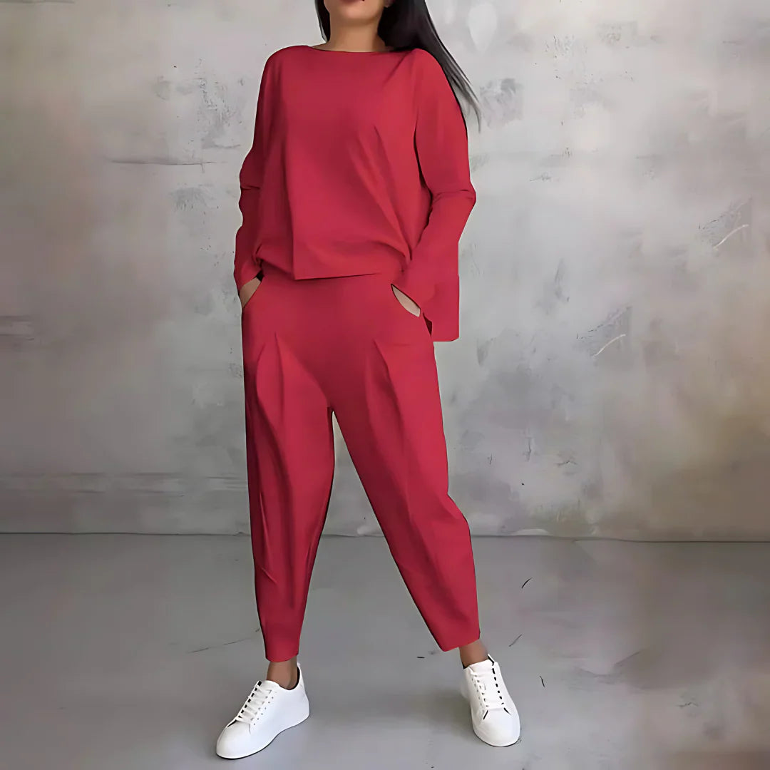 Cotonné — Ensemble Sweatshirt & Pantalon Asymétrique en Coton