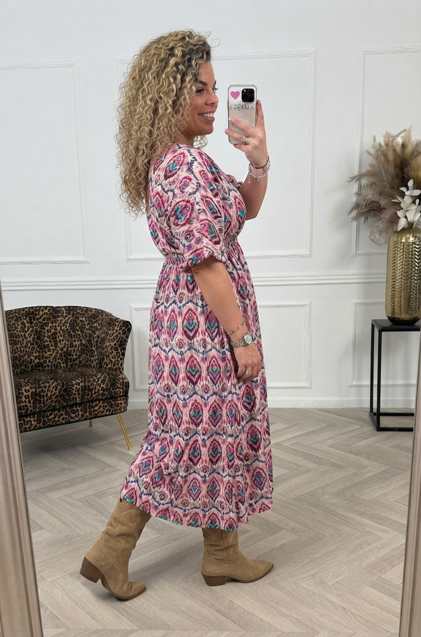 Lily — Robe Longue à Imprimé Fleurs en Lilas Doux