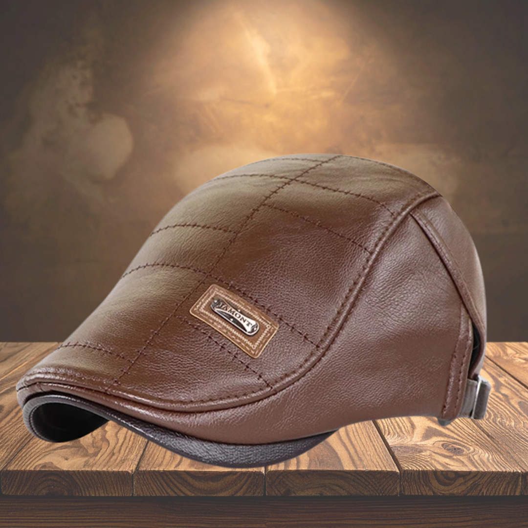 Maison — Casquette Plate en Cuir