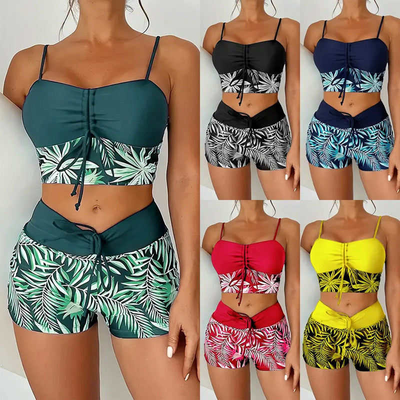 Marielune — Haut de bikini taille haute style short, deux pièces