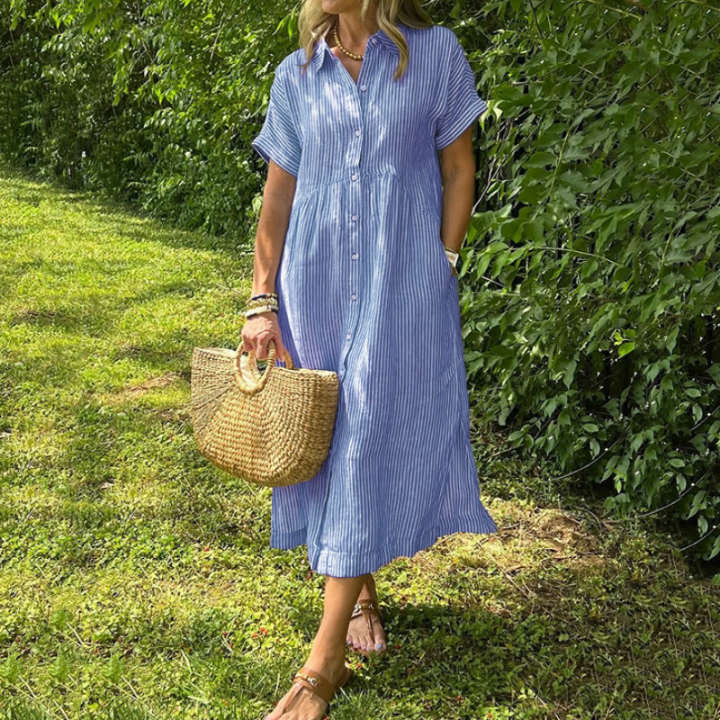 Marchand — Robe chemise à rayures