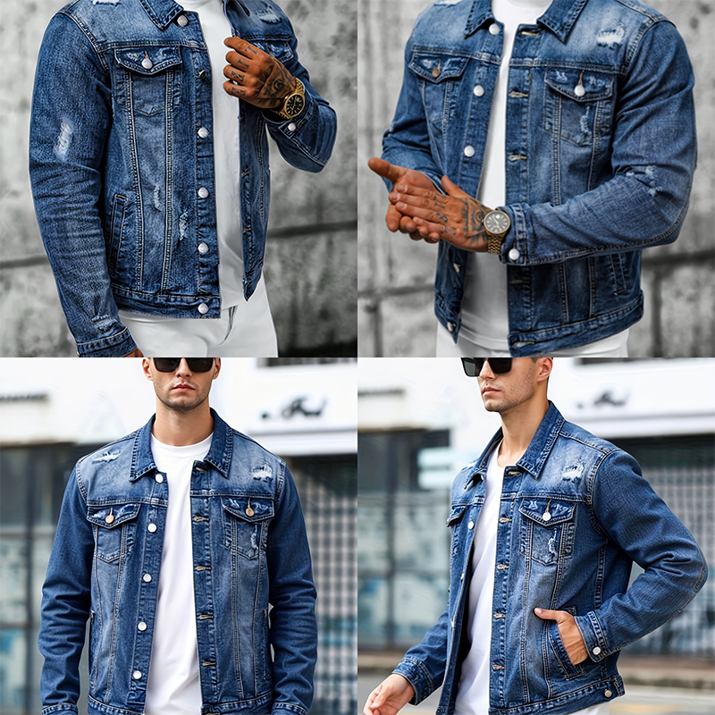 Bramwell — Veste en Jean Délavée Vintage