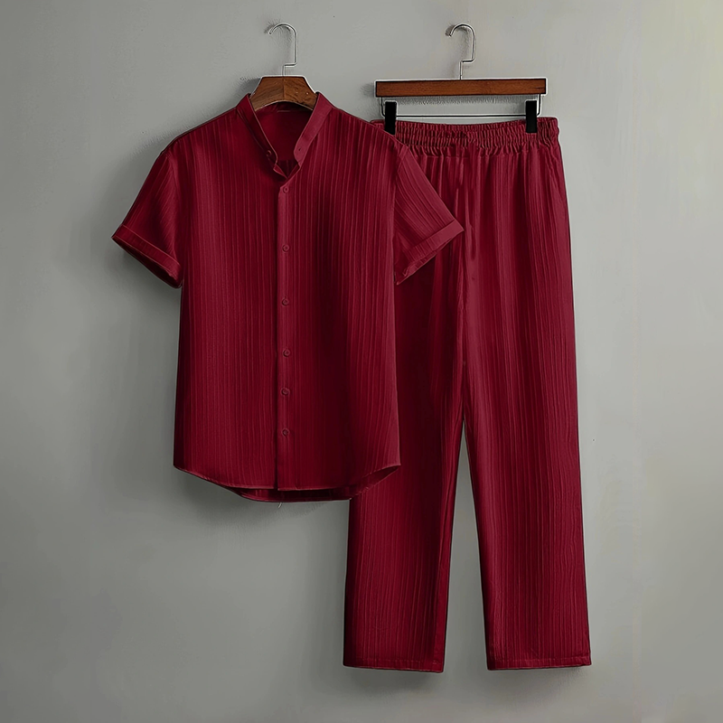 Kastelan — Ensemble Chemise à Col Texturé et Pantalon