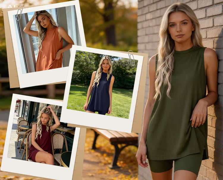 Marisette — Haut sans manches & Shorts extensibles
