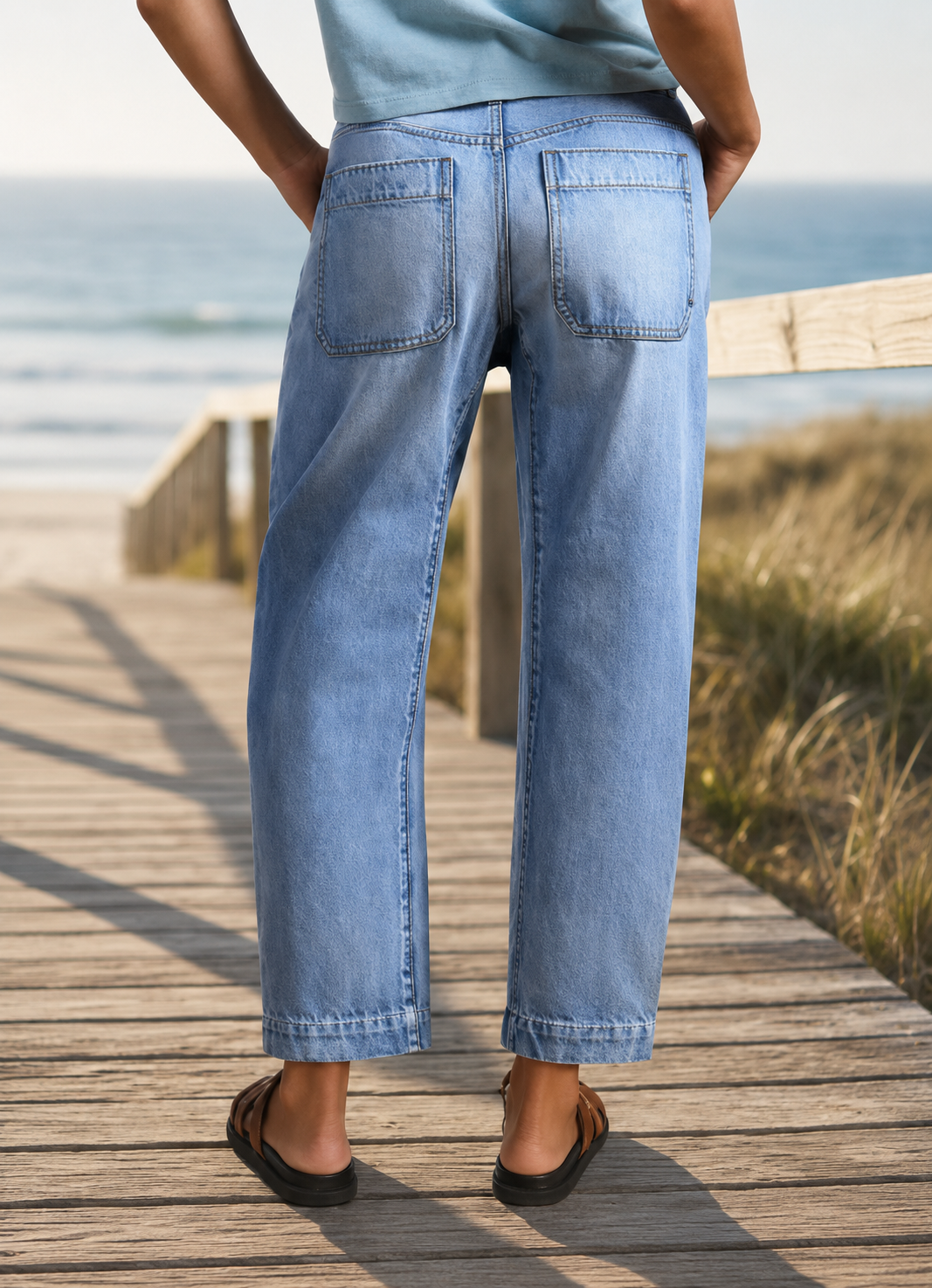 Vaudreau — Jeans raccourcis à lavage vintage