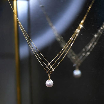 Collier en Dentelle de Perles Akoya en Or