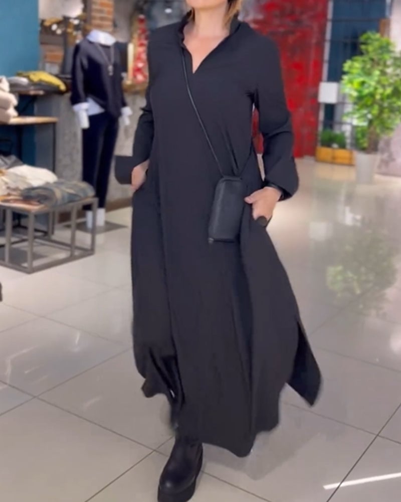 Robe longue, ample avec fentes latérales - Décontractée Robe droite