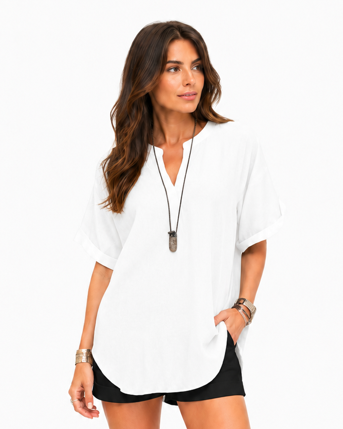 Shania — Chemise ample unie, style décontracté