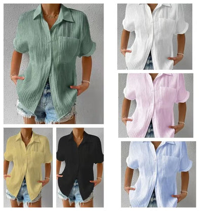 Céline — Blouse ample à col chemise et boutons
