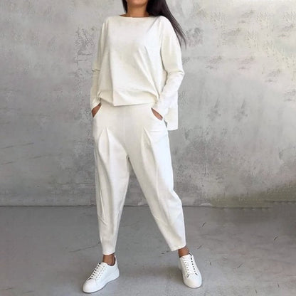 Cotonné — Ensemble Sweatshirt & Pantalon Asymétrique en Coton