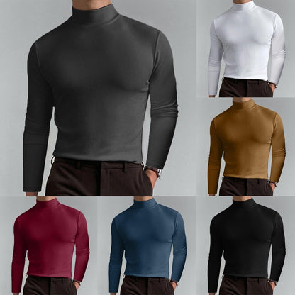 Marden — T-shirt à manches longues slim-fit à col montant