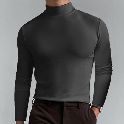 Marden — T-shirt à manches longues slim-fit à col montant