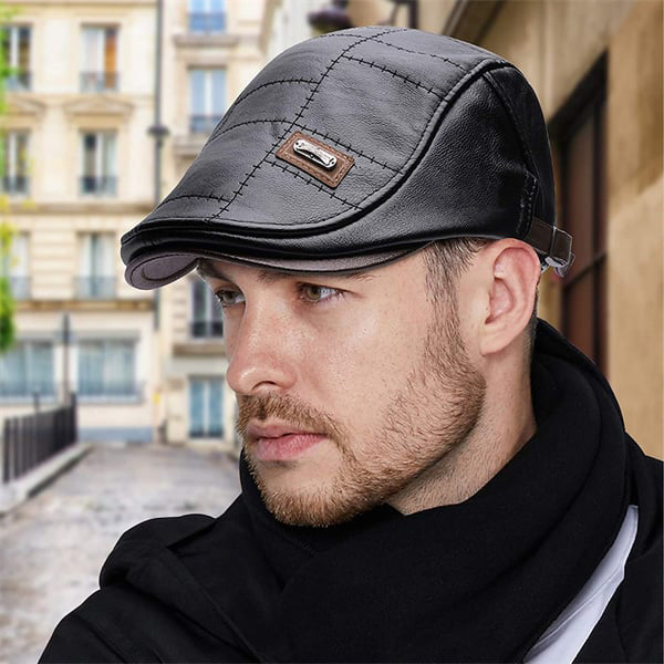 Maison — Casquette Plate en Cuir