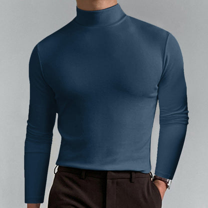 Marden — T-shirt à manches longues slim-fit à col montant