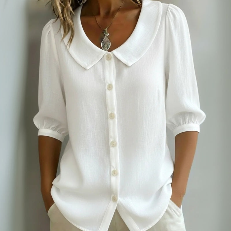 Celestine — Blouse à Boutons avec Col