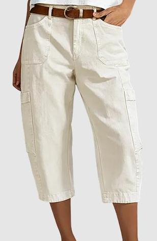 Molena — Pantalon cargo capri décontracté avec poches spacieuses