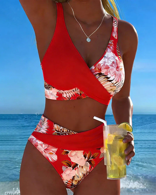 Florèa — Ensemble de bikini floral contrasté