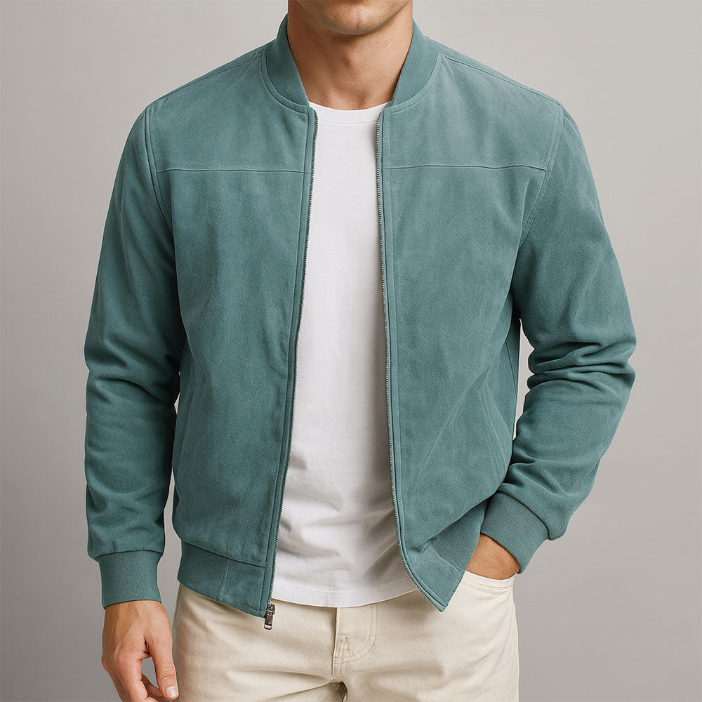 Adrian - Veste Bomber Douce en Suède Premium