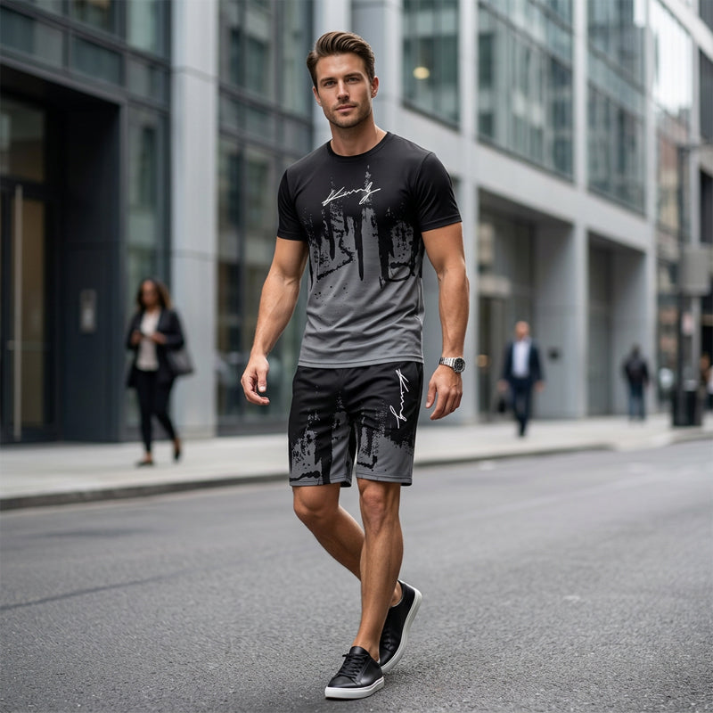 Kaldor — Ensemble T-shirt et Shorts à Imprimé Graphique