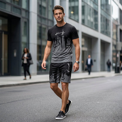 Kaldor — Ensemble T-shirt et Shorts à Imprimé Graphique