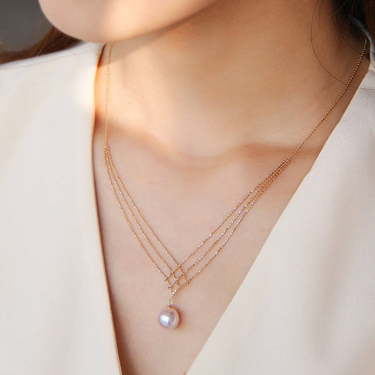Collier en Dentelle de Perles Akoya en Or