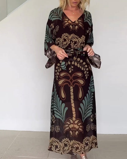 Erika — Robe Boho avec décolleté en V, coupe décontractée