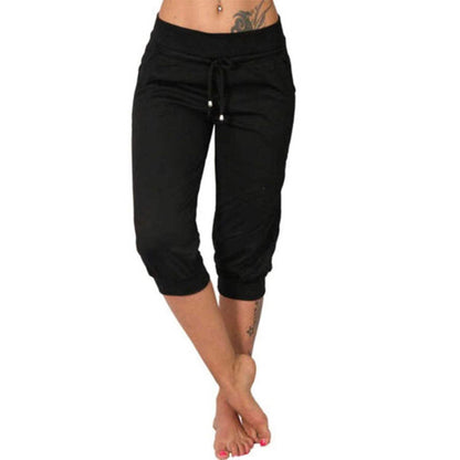 Luvène — Jogging Capri avec Taille Élastique et Poches