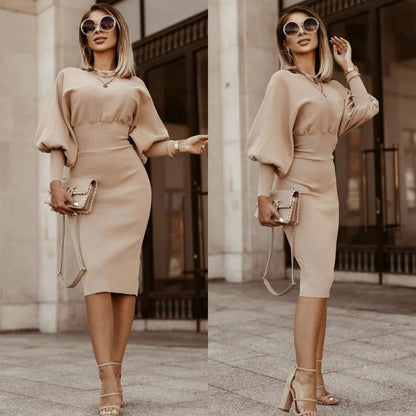Vellamora — Robe décontractée à manches longues et taille marquée