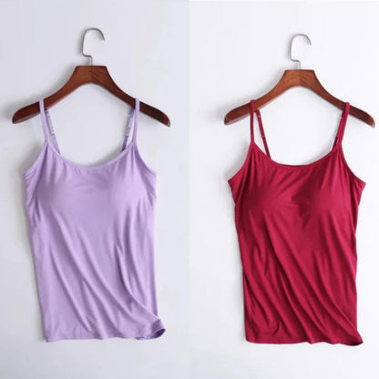Vellamie — Camisole Décontractée avec Soutien-Gorge Intégré