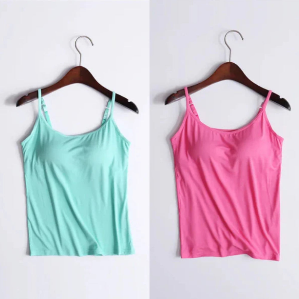 Vellamie — Camisole Décontractée avec Soutien-Gorge Intégré