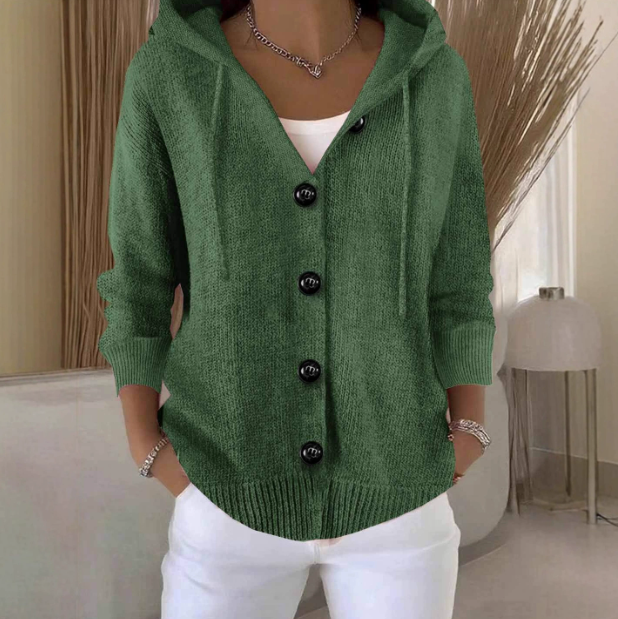 Linden — Cardigan en grosse maille avec capuche