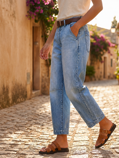 Vaudreau — Jeans raccourcis à lavage vintage