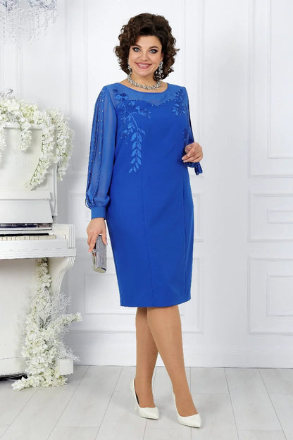 Élégant - Sophistiquée Robe en Chiffon & Détails en Dentelle
