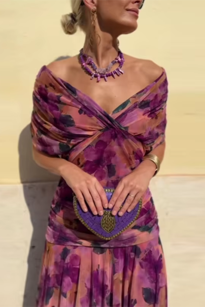 Elin — Robe Maxi à Encolure en V et Taille Cintrée