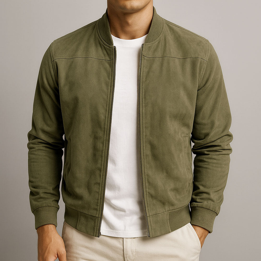 Adrian - Veste Bomber Douce en Suède Premium