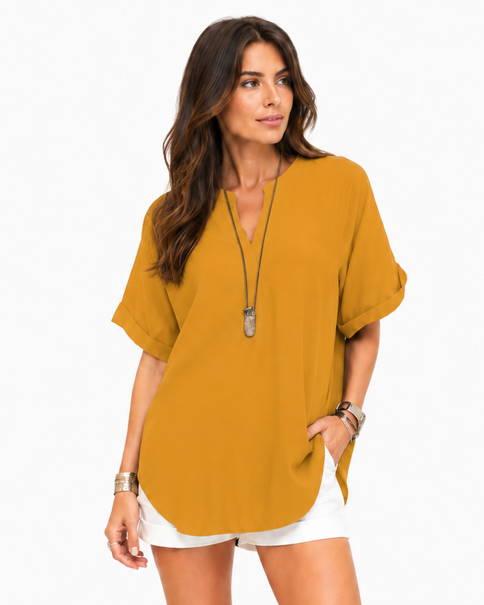 Shania — Chemise ample unie, style décontracté