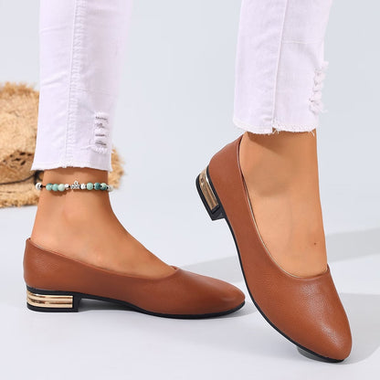 Mocassins plats en cuir pour femmes - confortables