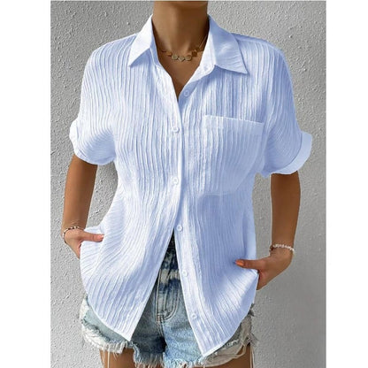 Céline — Blouse ample à col chemise et boutons
