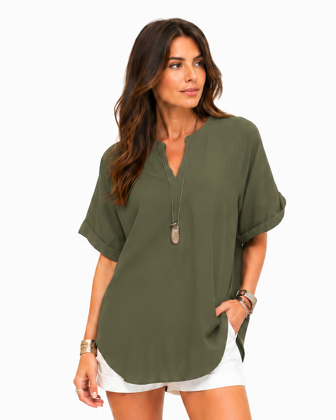Shania — Chemise ample unie, style décontracté