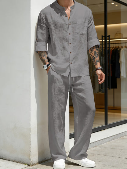 Linènce — Ensemble chemise et pantalon en mélange de lin