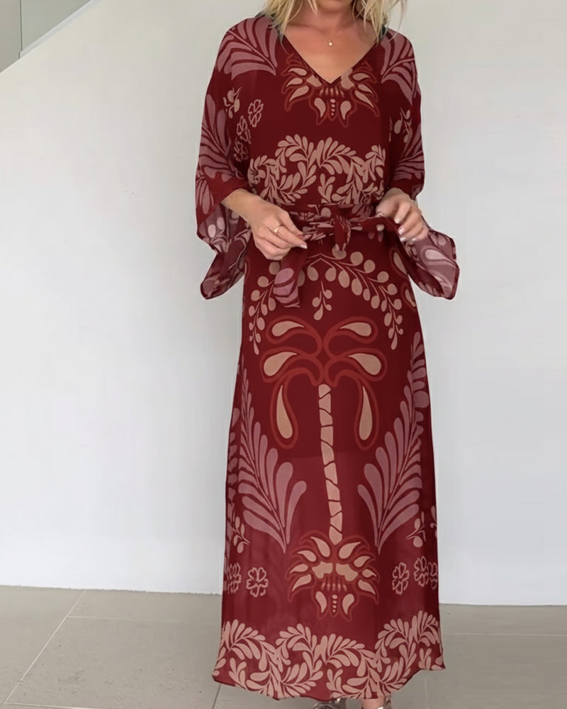 Erika — Robe Boho avec décolleté en V, coupe décontractée