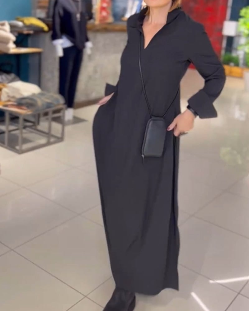 Robe longue, ample avec fentes latérales - Décontractée Robe droite