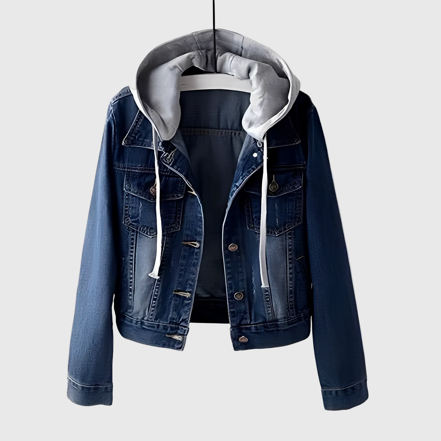Relaxed Urban Ease - Confortable Veste en Jean à Capuche