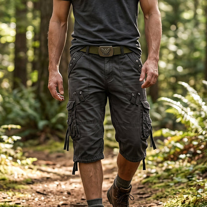 Kastellan — Shorts cargo en coton mélangé à poches multiples