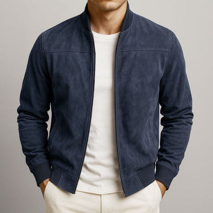 Adrian - Veste Bomber Douce en Suède Premium