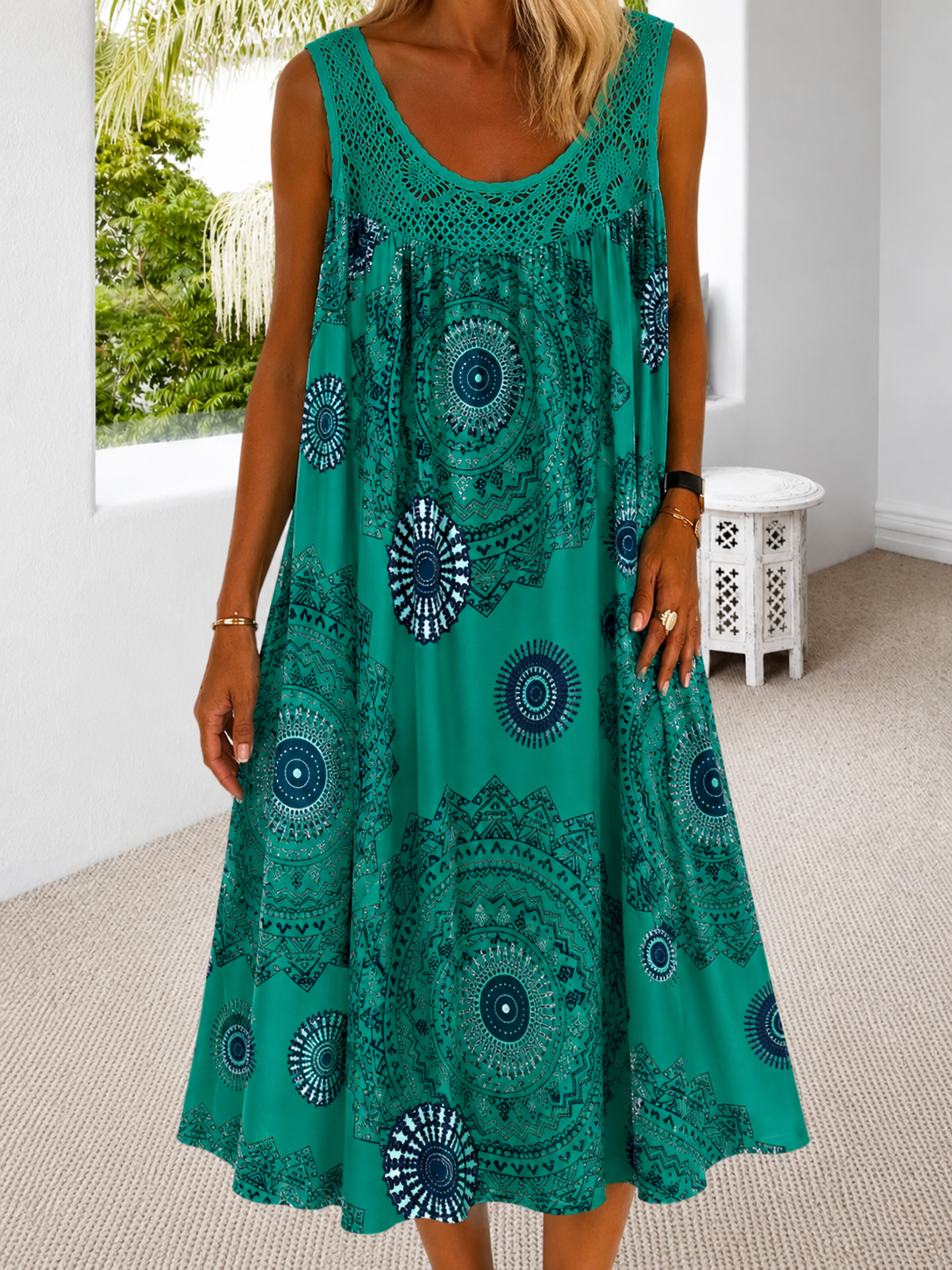 Isolde — Robe d'été sans manches imprimée