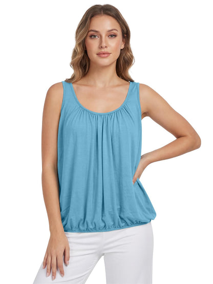 Élodie — Camisole Plissée Sans Manches Couleur